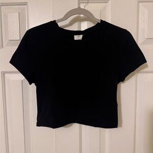 Black Cropped T-Shirt